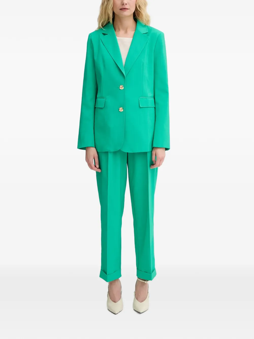 Morgan Blazer met enkele rij knopen Groen