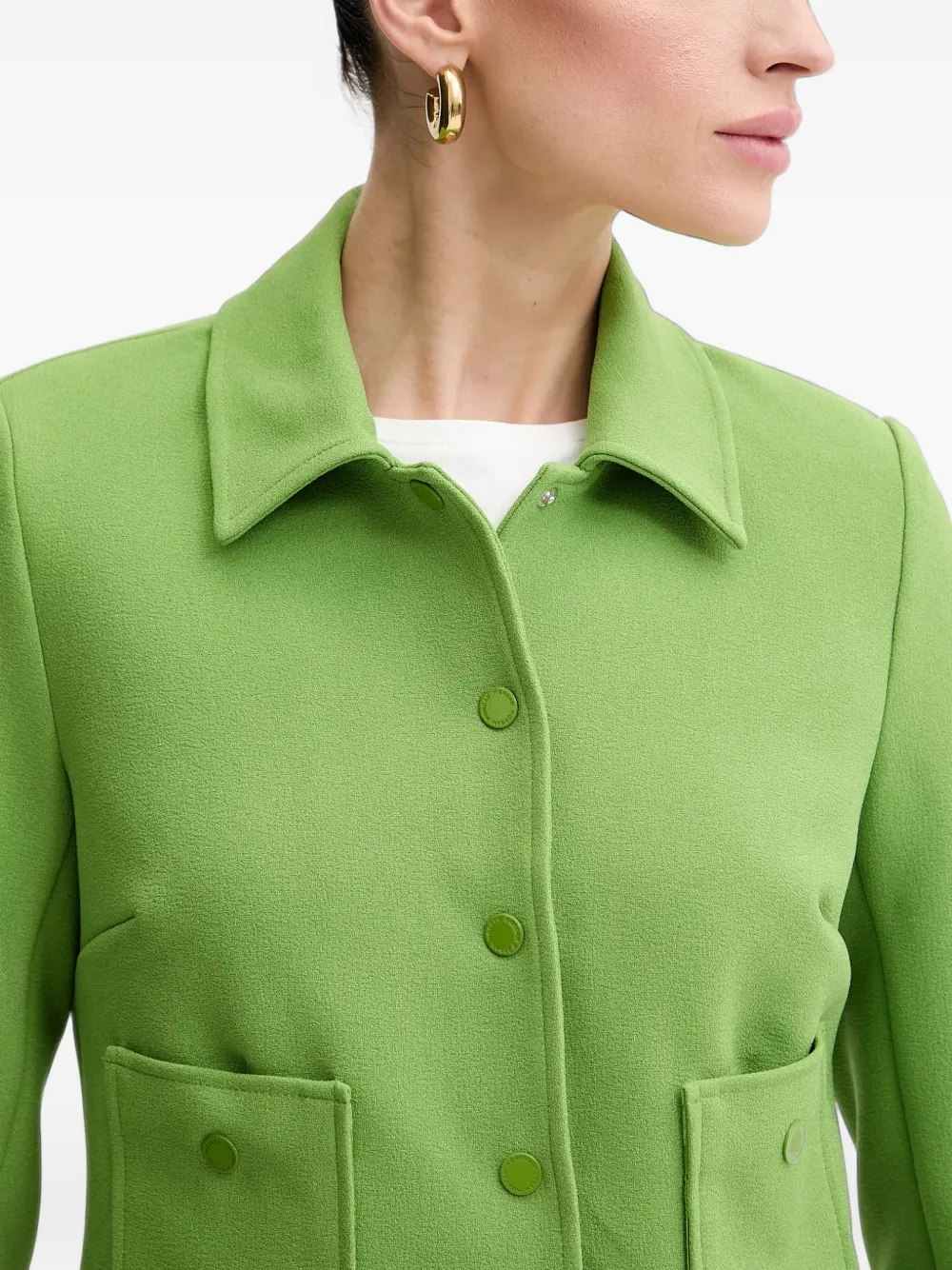 Morgan Button-up cropped jack Groen
