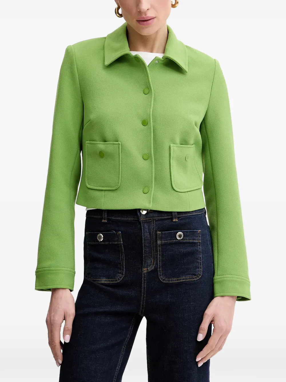 Morgan cropped button-up jacket