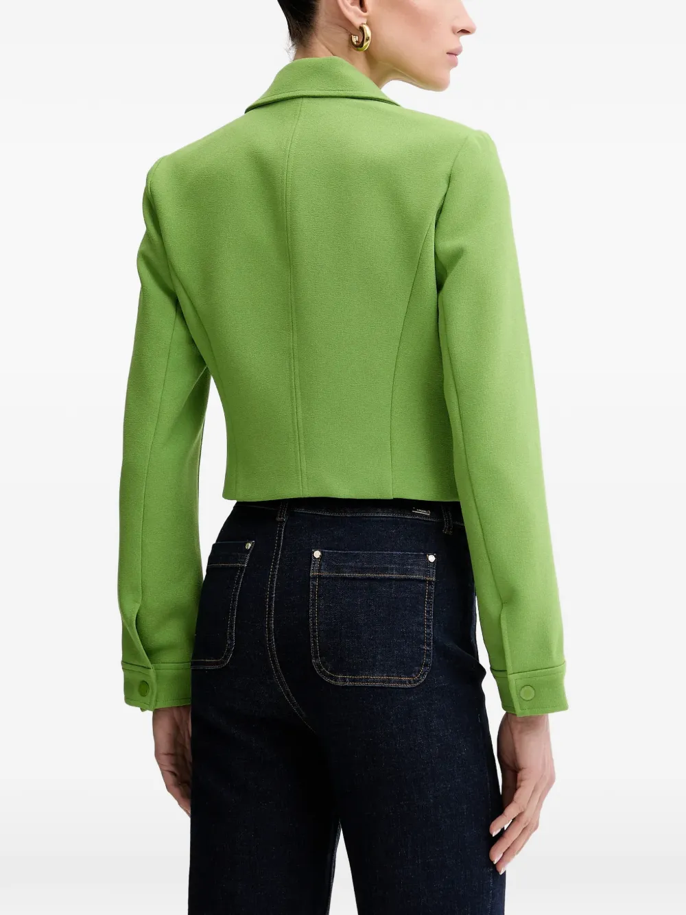 Morgan Button-up cropped jack Groen