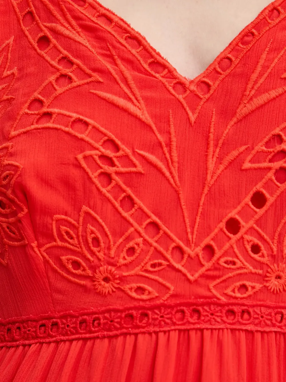 Morgan Broderie anglaise jurk Oranje