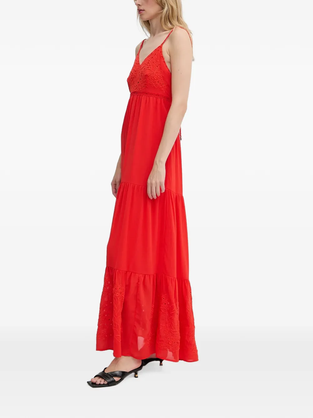Morgan Broderie anglaise jurk Oranje