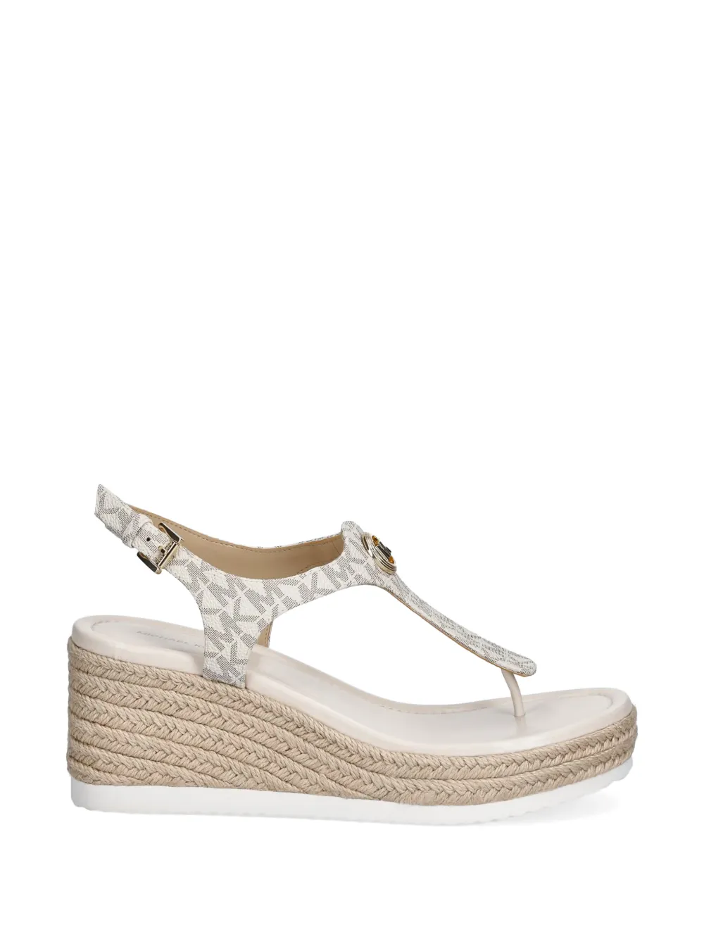 Michael Michael Kors Val wedge sandals flip-flop style with exclusive logo - Toni neutri