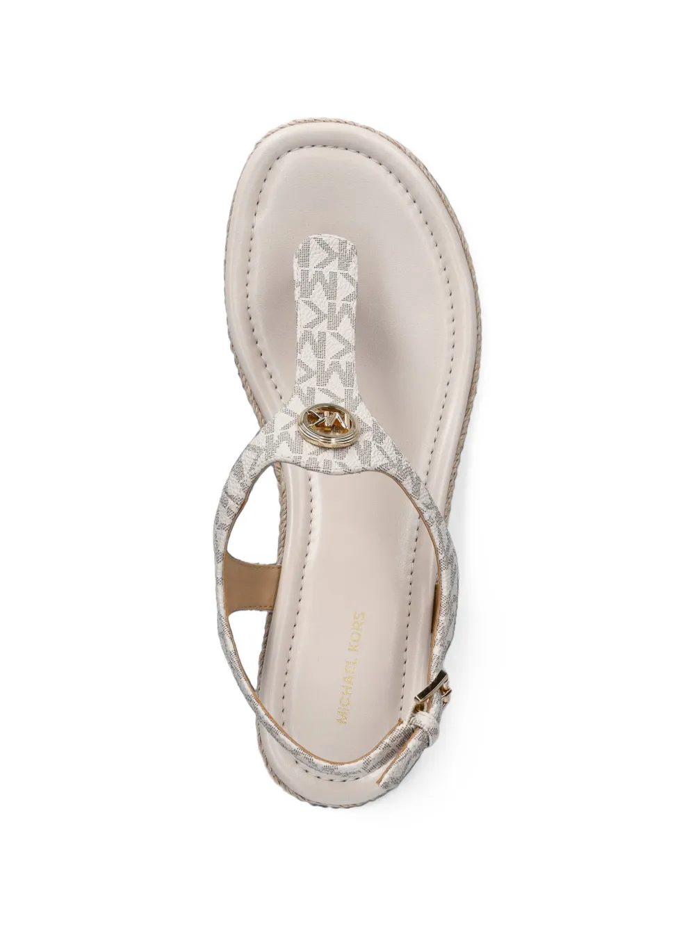 Michael Kors Val sandalen met sleehak en exclusief logo Beige