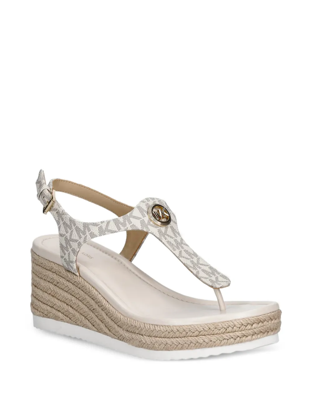Michael Kors Val sandalen met sleehak en exclusief logo Beige