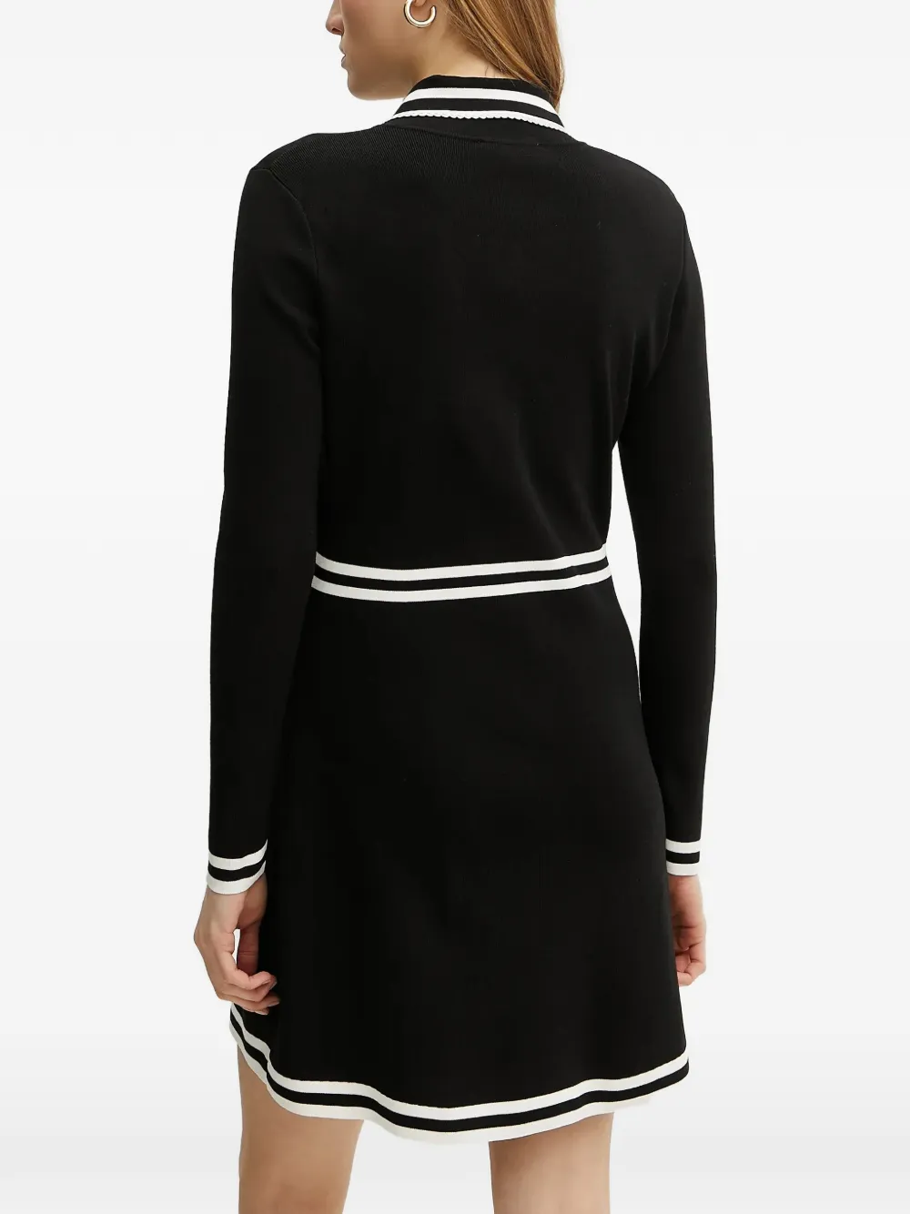 Morgan Mini-jurk met knopen en contrasterende afwerking Zwart