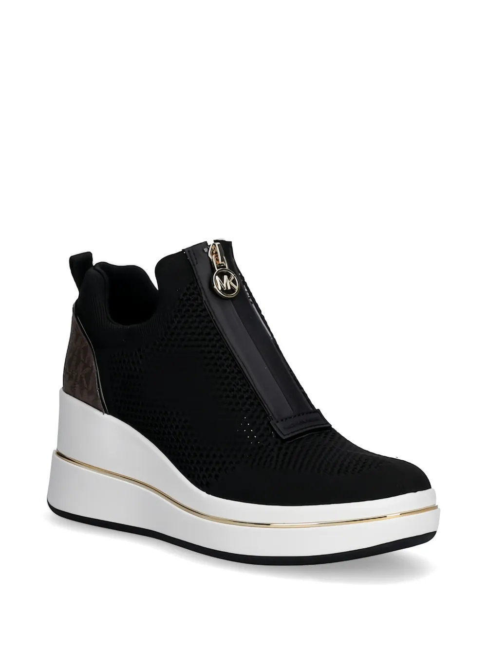 Michael Kors Emmy zip monogram sneakers Zwart