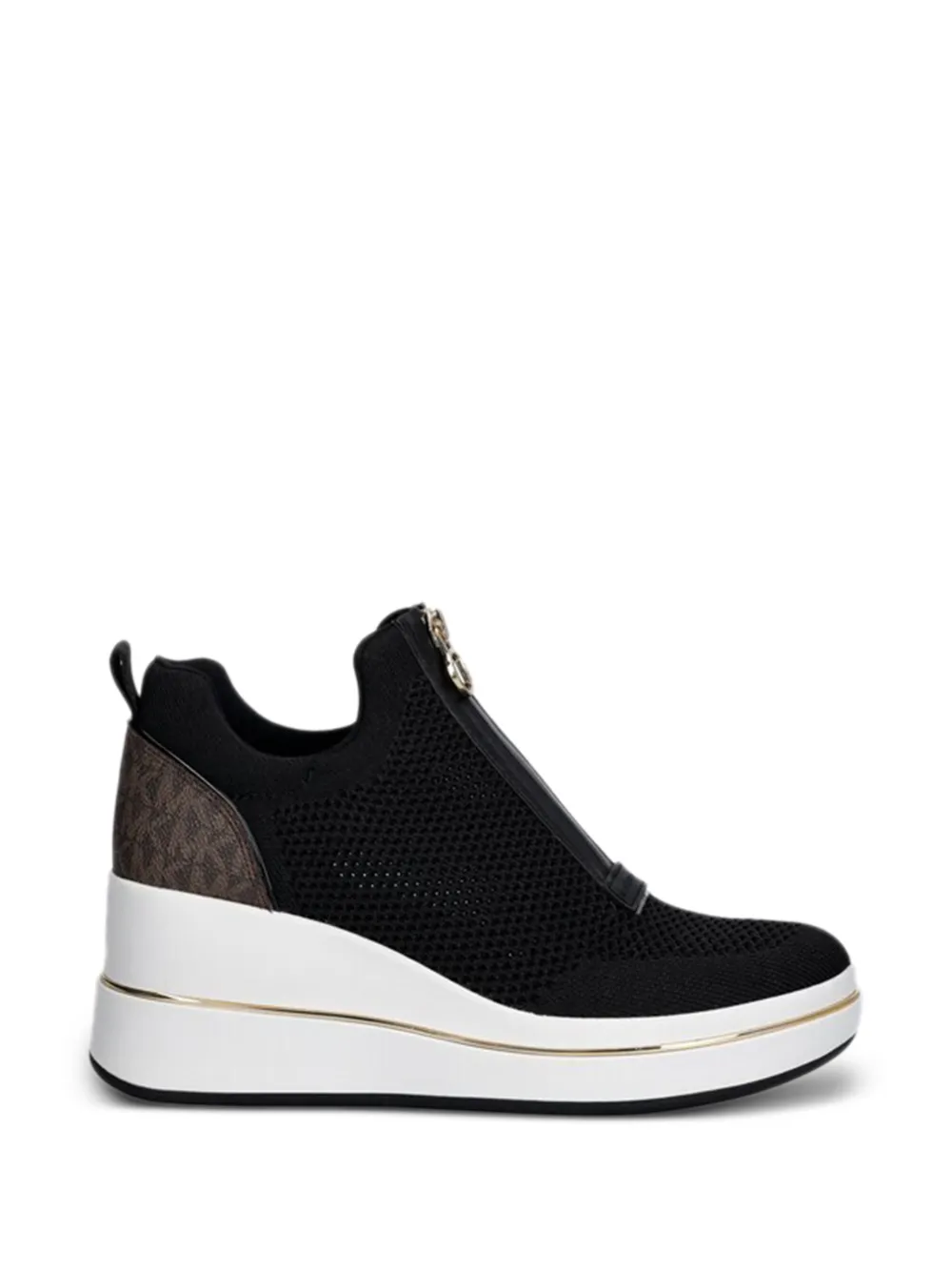 Michael Kors Emmy zip monogram sneakers Zwart