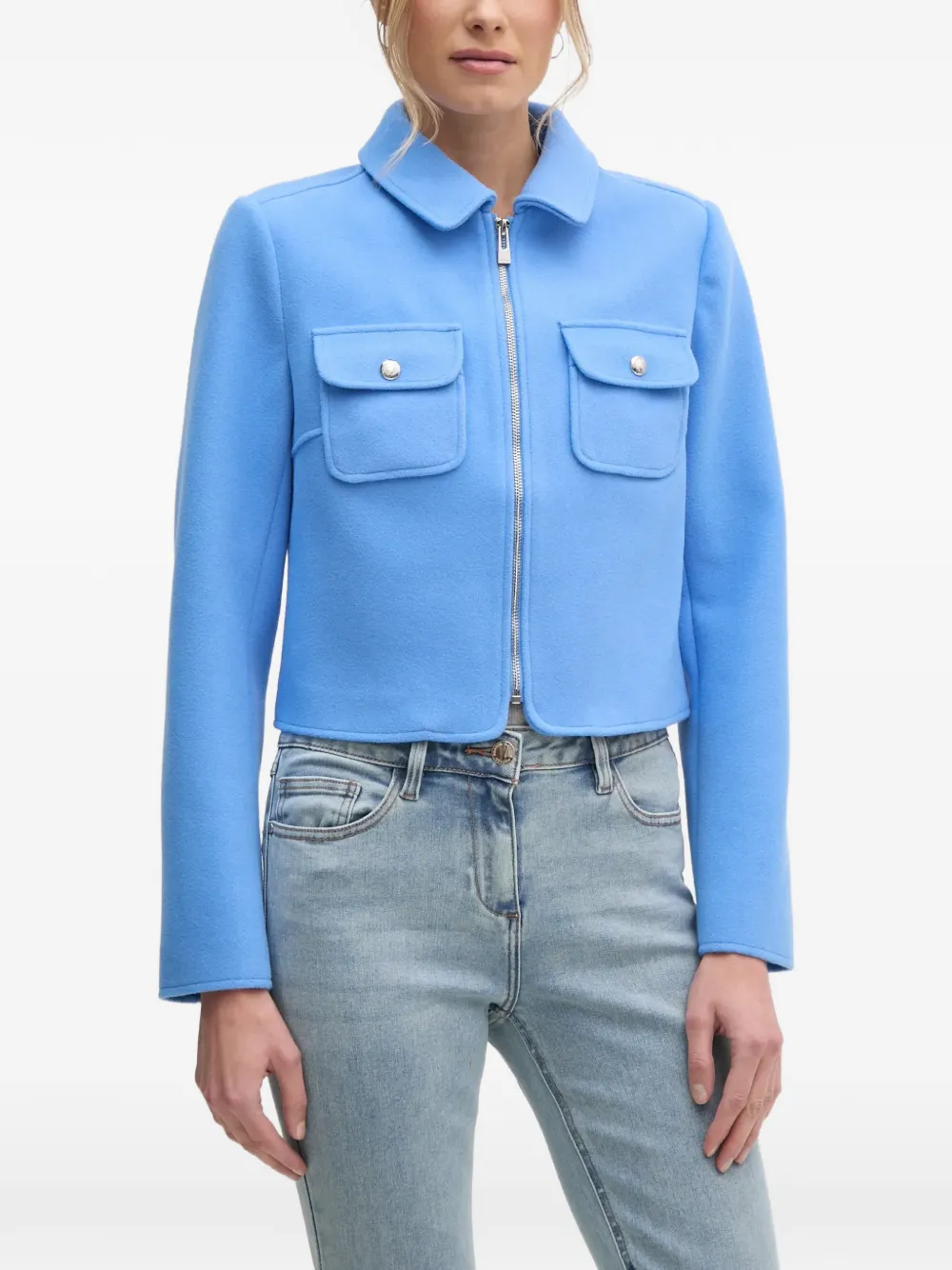 Morgan zip-up flap-pocket jacket