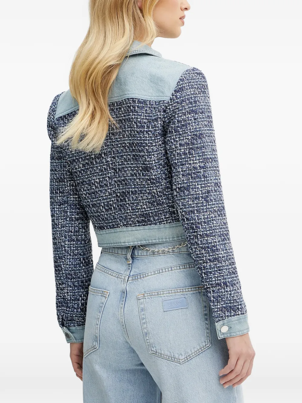 Morgan Voci tweed jack Blauw