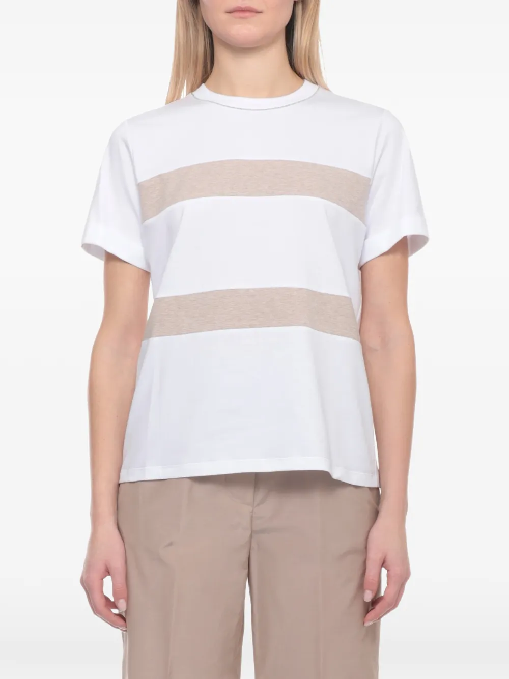  Peserico Striped T-shirt - White 