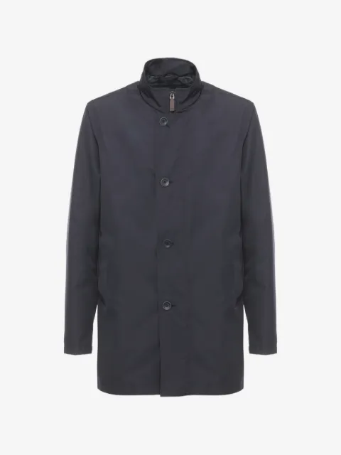 Herno high-neck button-fastening coat