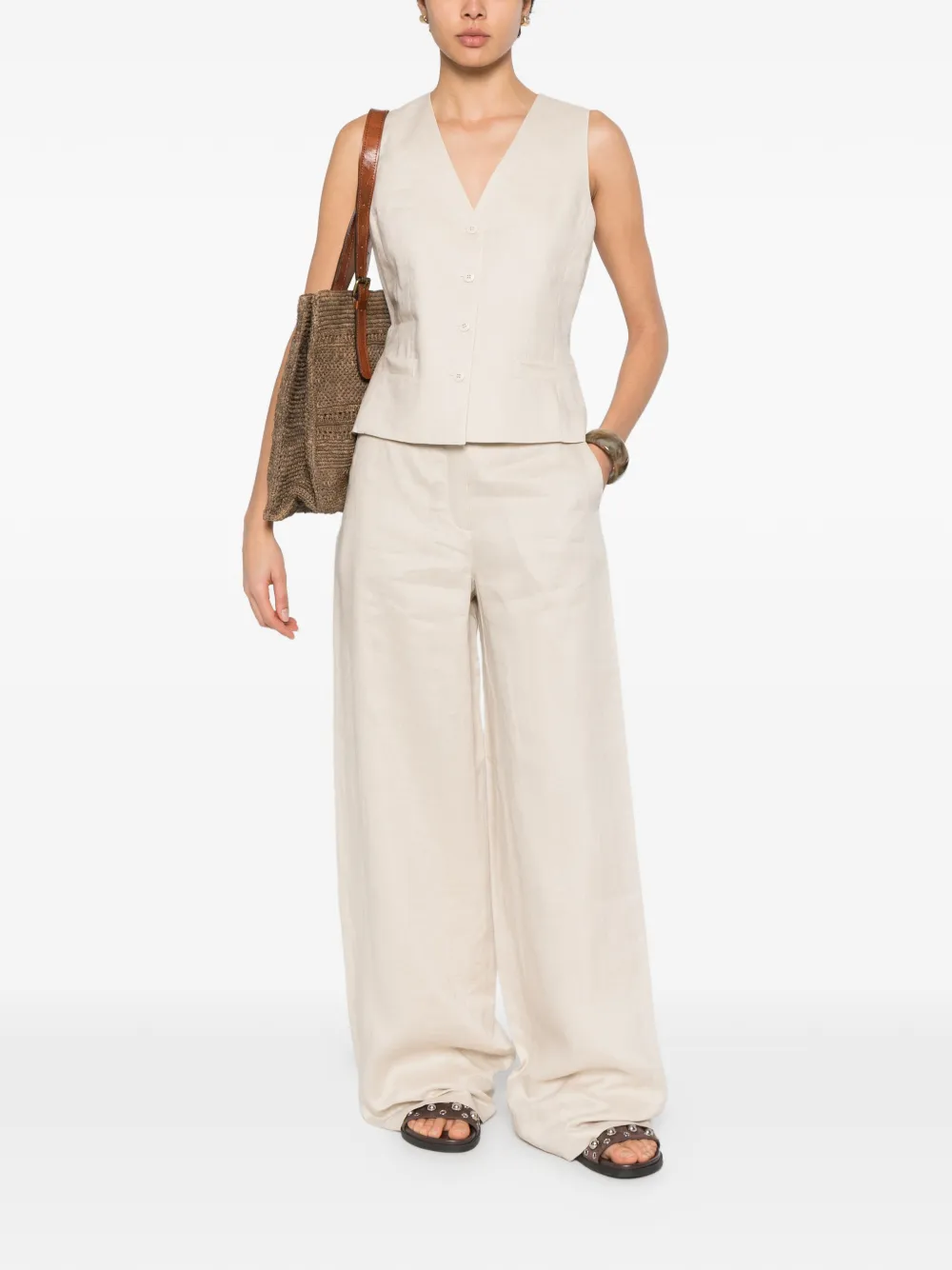 Max Mara Tapioca palazzo broek Beige