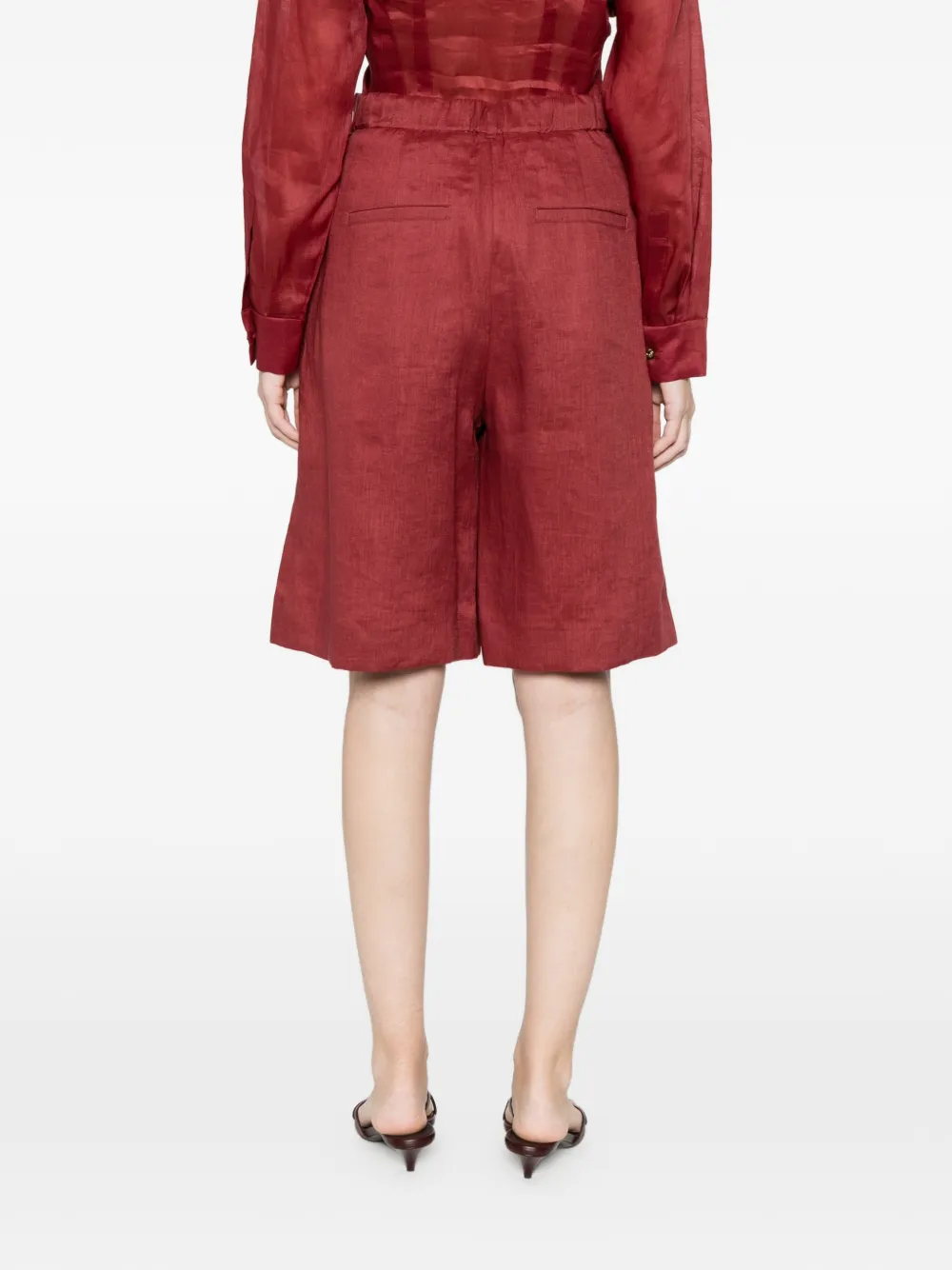 Max Mara Caravan getailleerde knielange shorts Rood