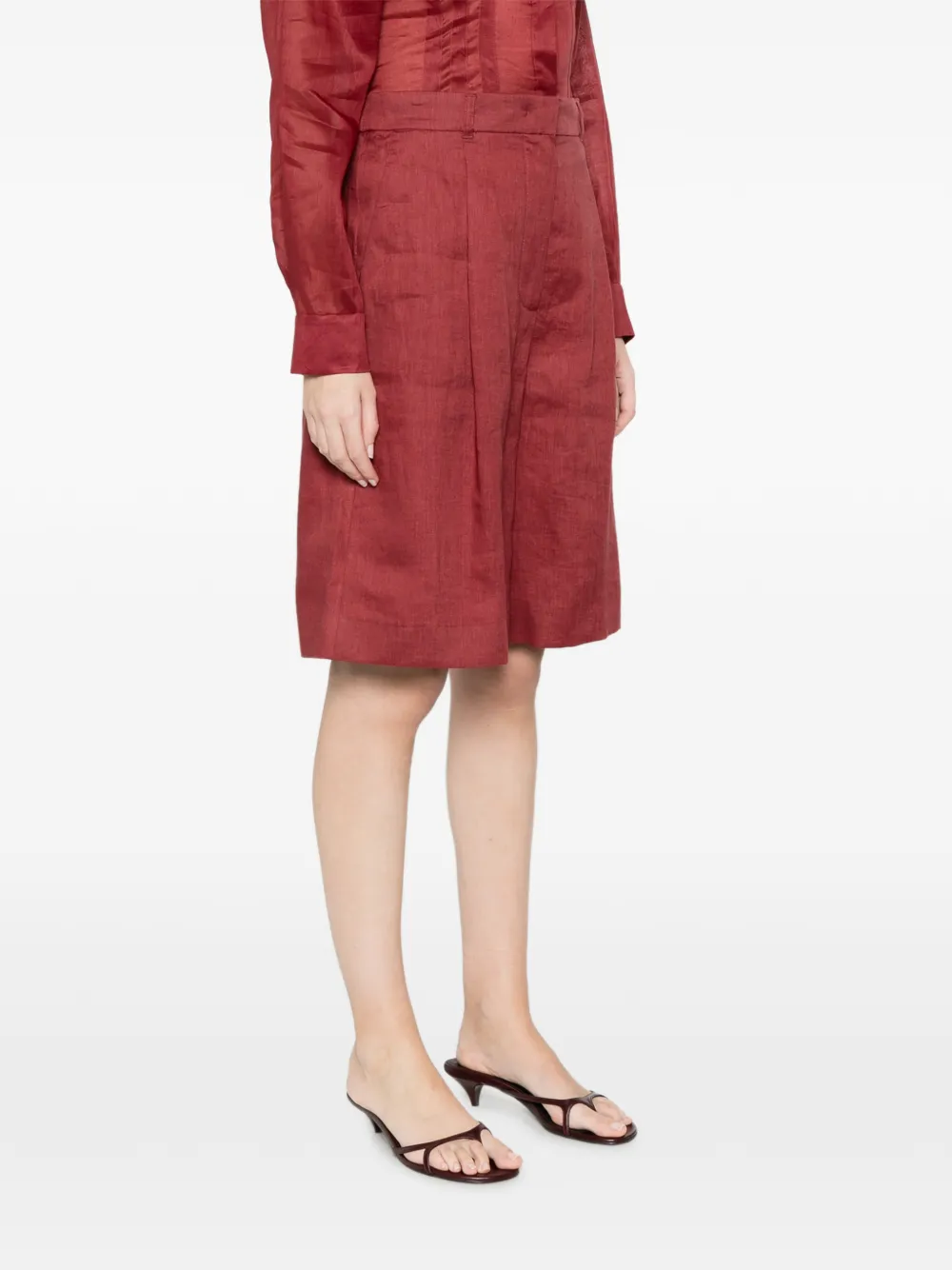 Max Mara Caravan getailleerde knielange shorts Rood