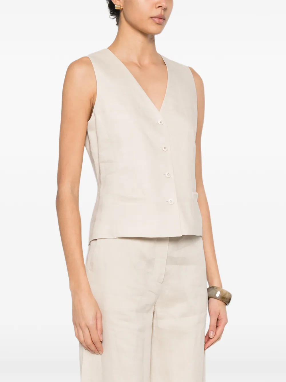  Max Mara Buttoned Waistcoat - Neutrals 