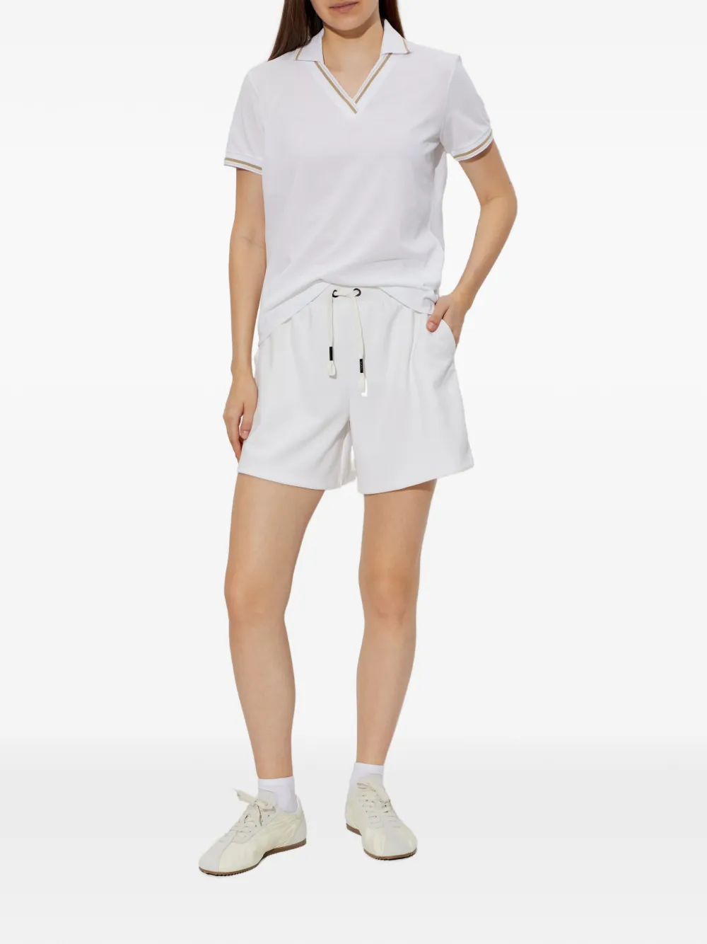  Bogner Jula Striped V-neck T-shirt - White 