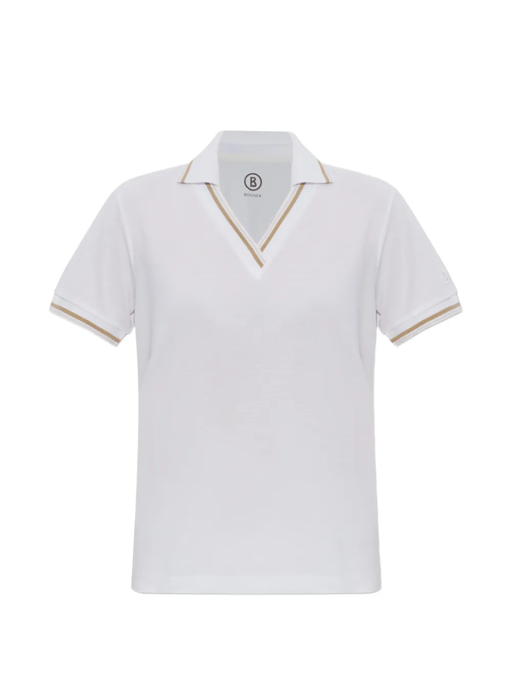 Bogner Jula Striped V-neck T-shirt In White