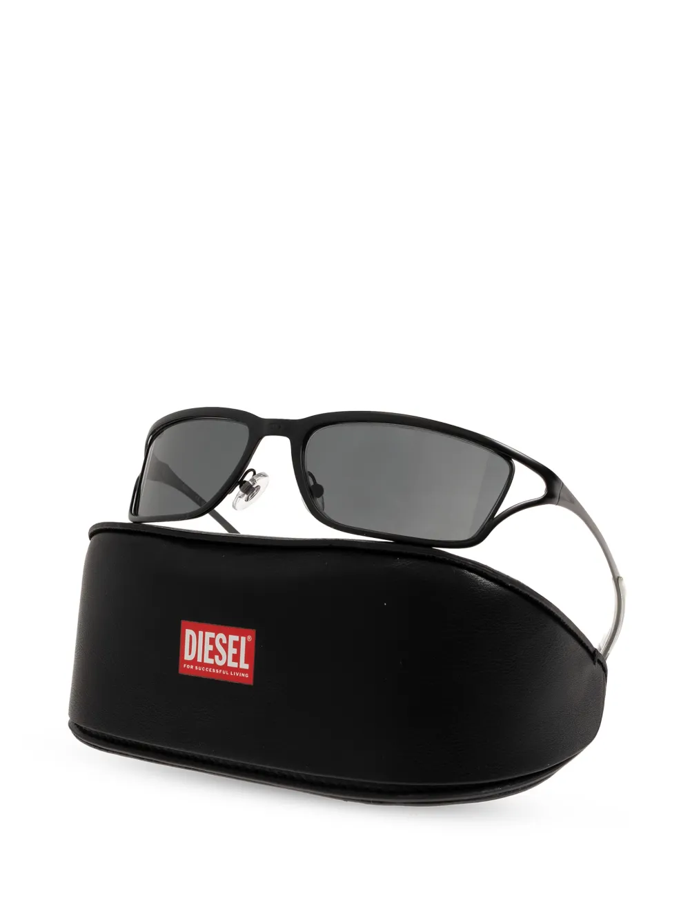  Diesel Rectangle Frame Sunglasses - Black 