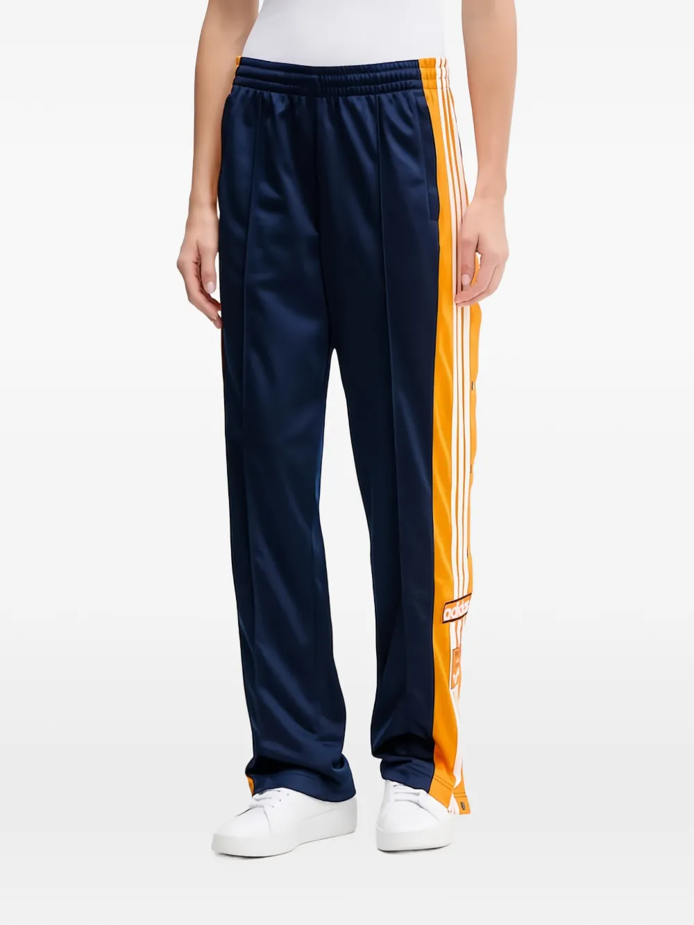 adidas side-stripe press-stud track pants - Blu