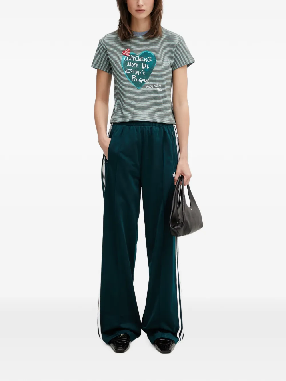 adidas Gestreepte broek met logo Groen
