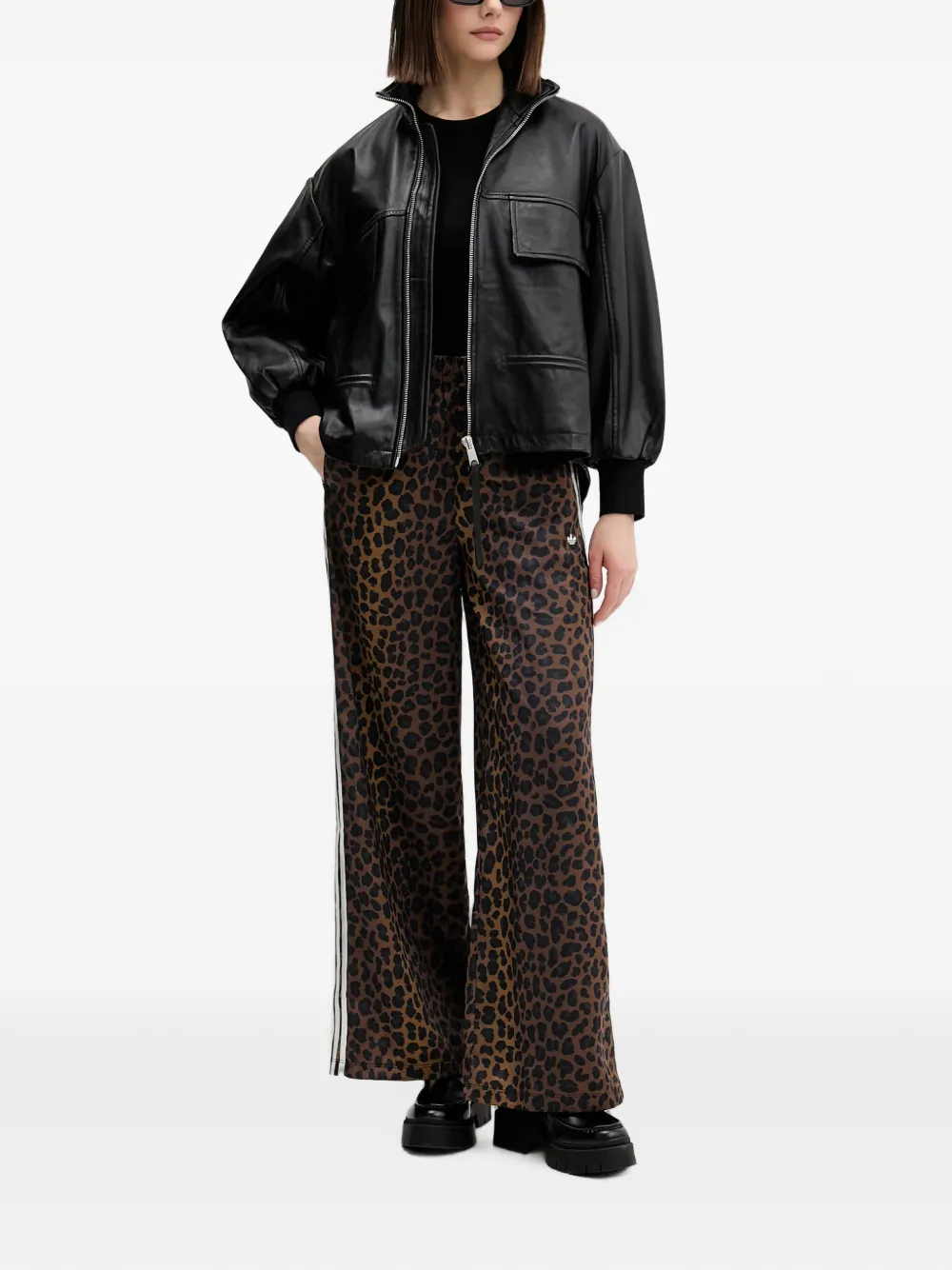 adidas Pantaloni con stampa leopardata - Marrone