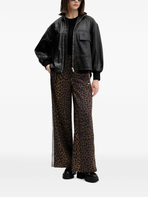 adidas leopard-print track trousers