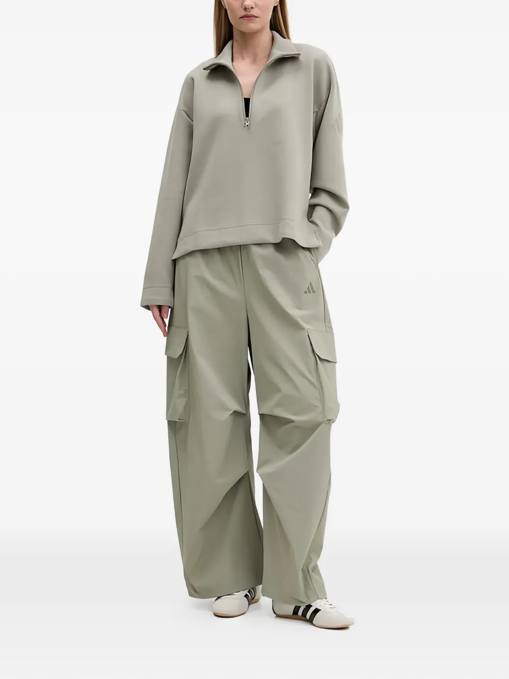 adidas Elastische broek met logo Groen