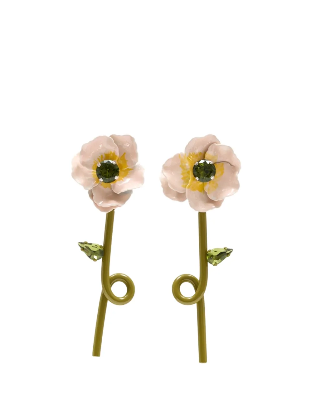 Simone Rocha Blooming Poppy earrings - Verde