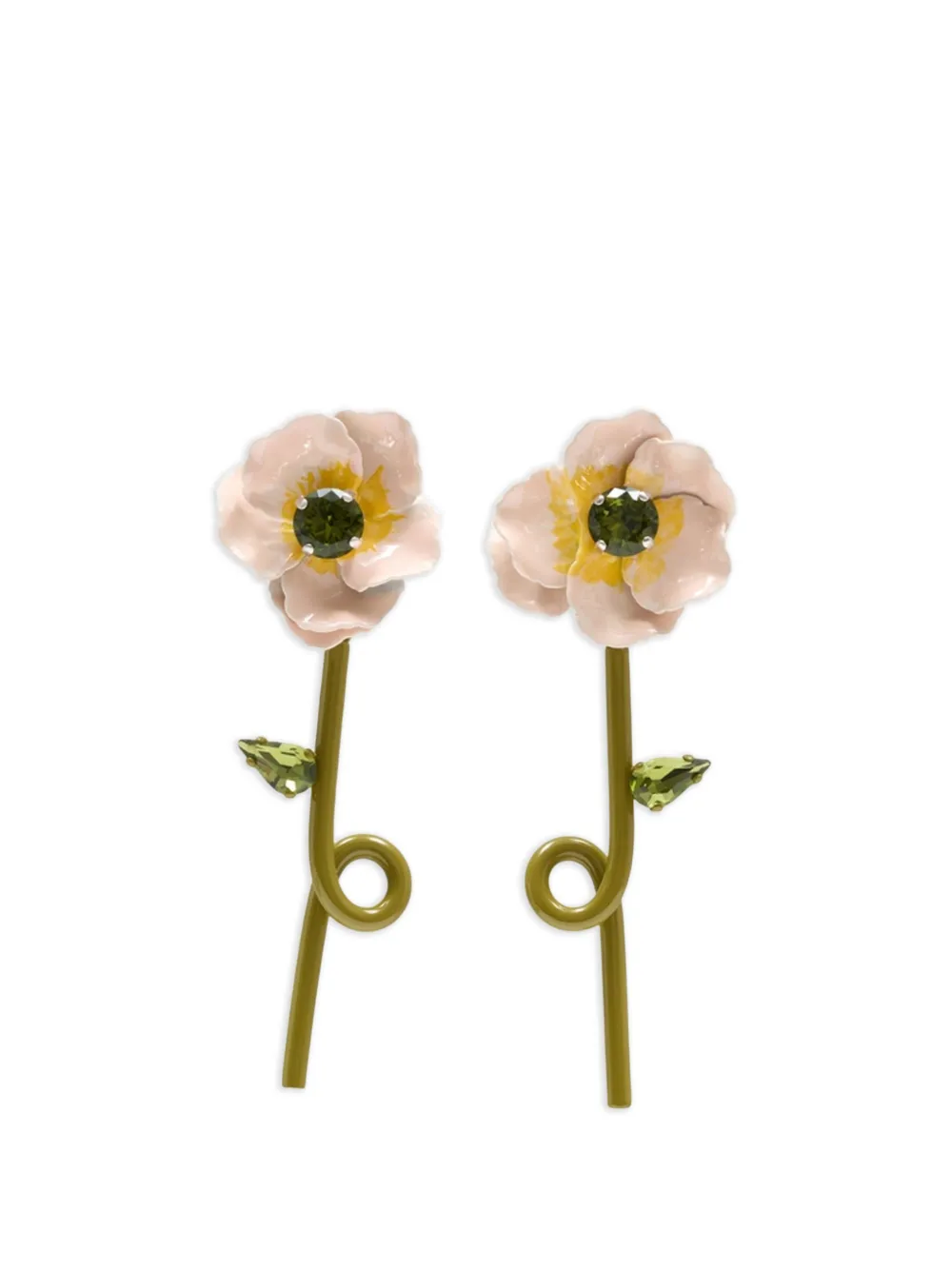 Simone Rocha Blooming Poppy earrings - Verde