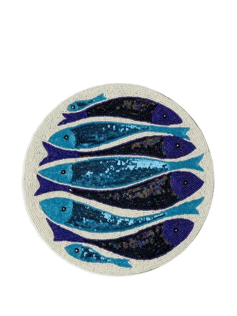 CU I SEEYOU fish-pattern plate mat (set of two)