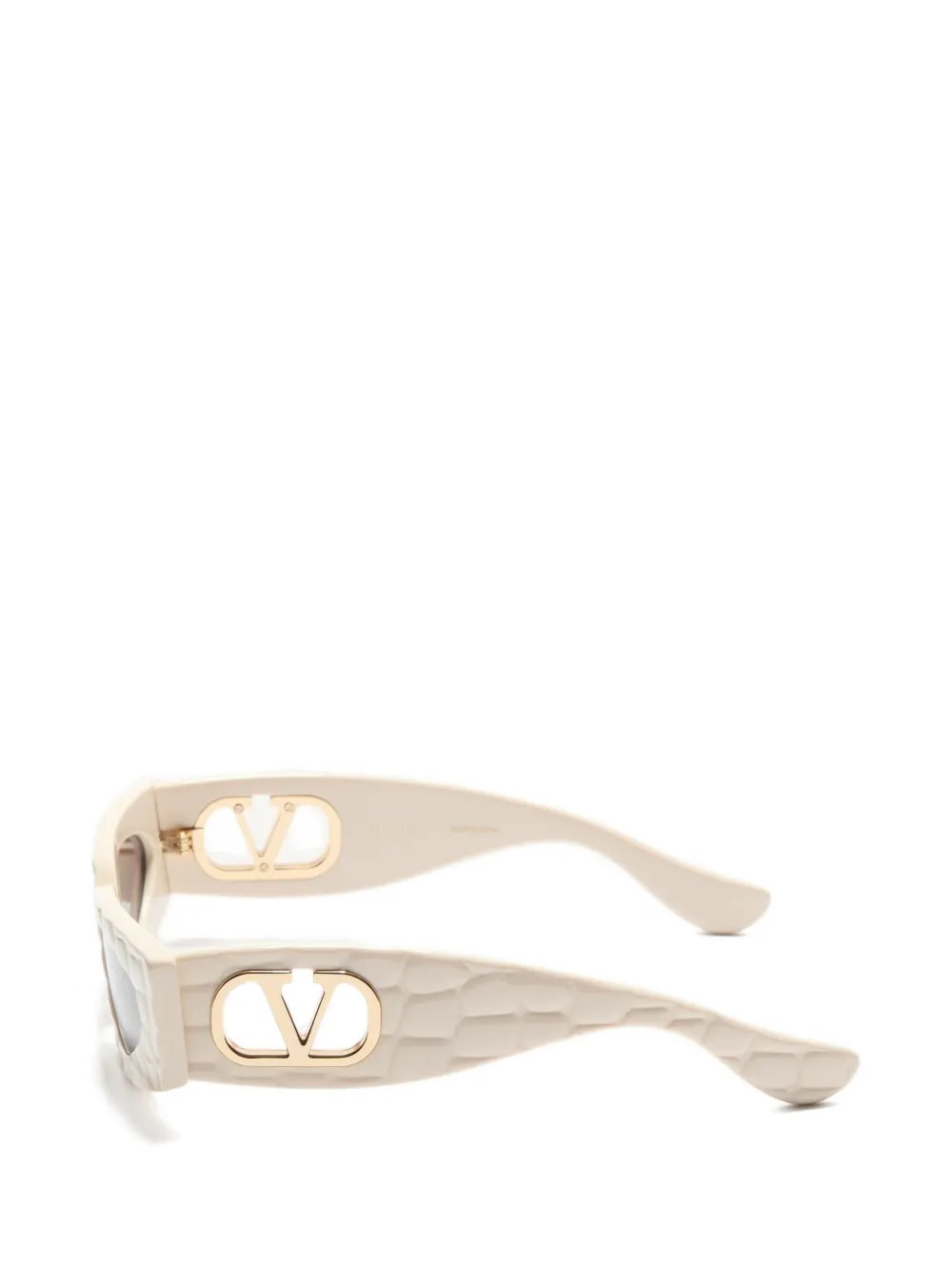 VALENTINO GARAVANI EYEWEAR Zonnebril met rechthoekig acetaat montuur Beige