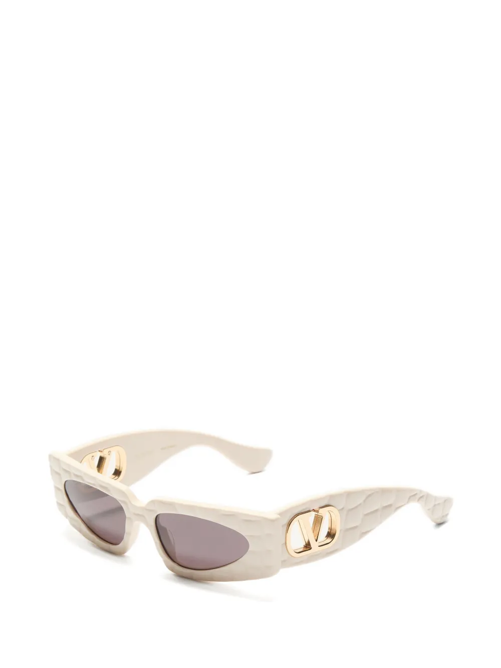 VALENTINO GARAVANI EYEWEAR Zonnebril met rechthoekig acetaat montuur Beige