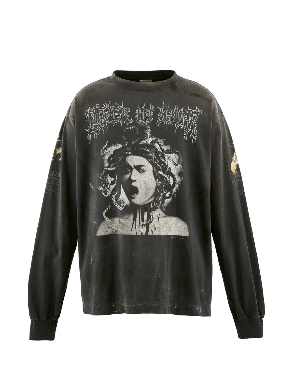 SAINT MXXXXXX graphic-print long-sleeve T-shirt - Grigio