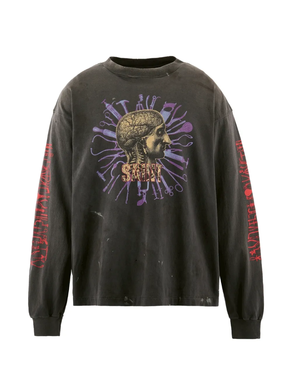 SAINT MXXXXXX long-sleeve printed T-shirt - Grigio