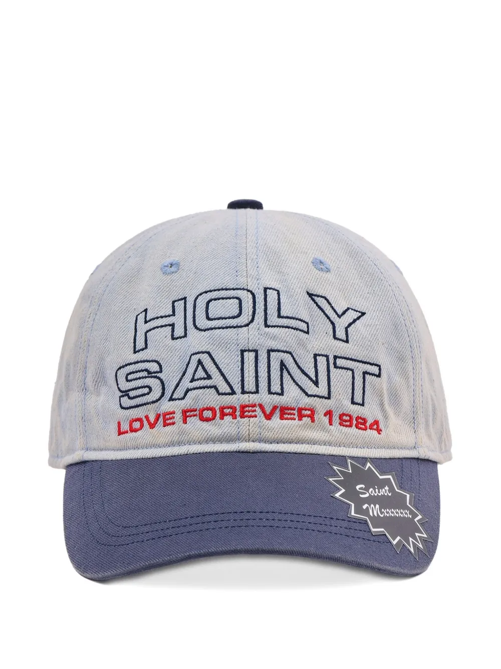 SAINT MXXXXXX logo-embroidered baseball cap - Blu