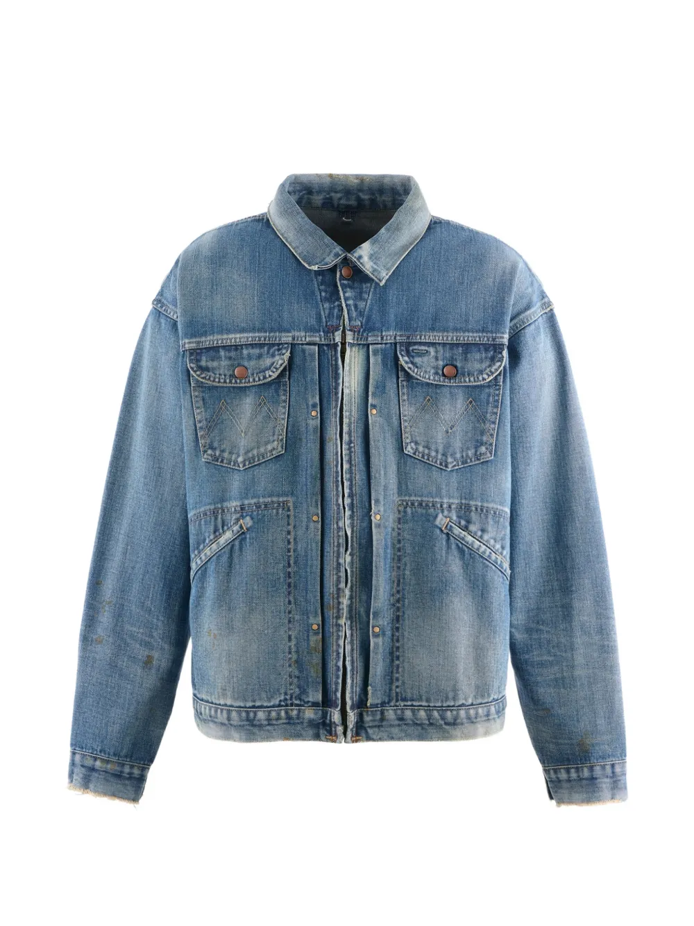 SAINT MXXXXXX elasticated denim jacket - Blu