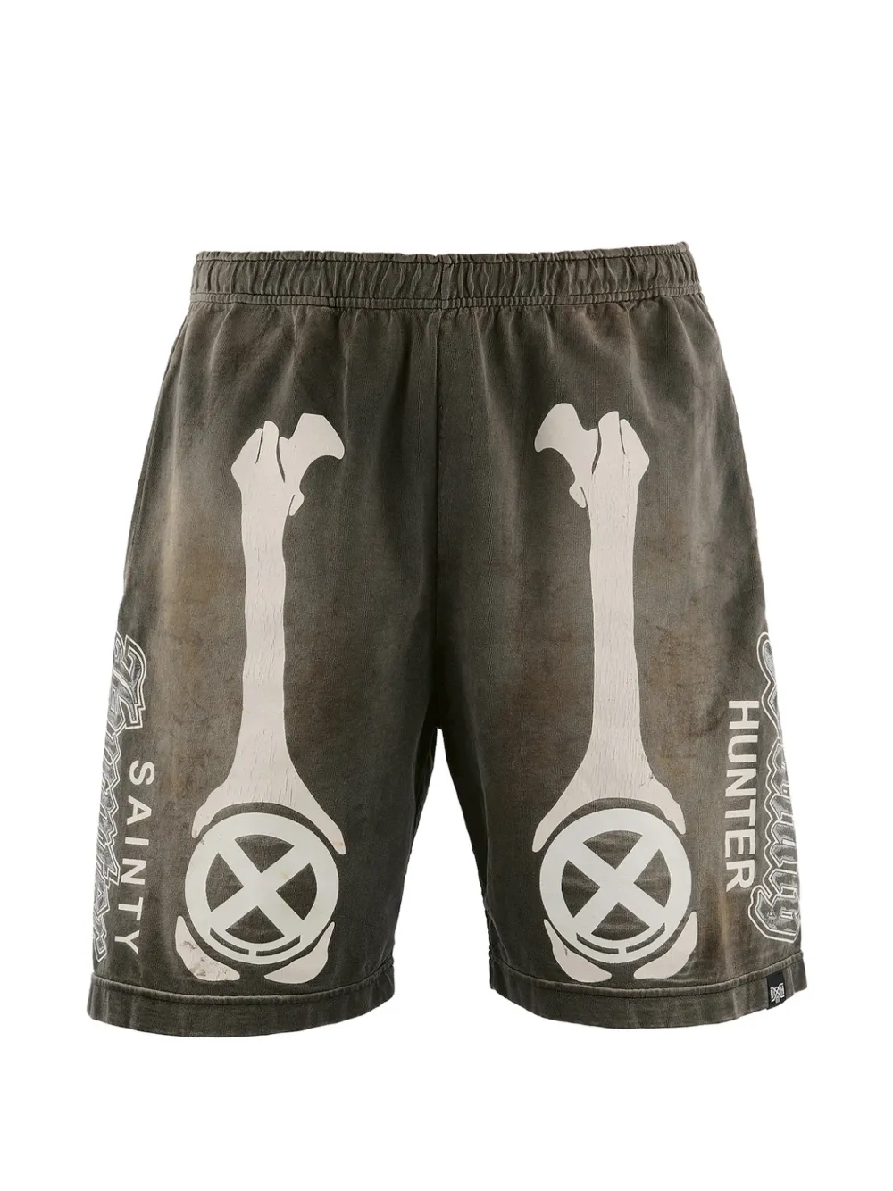 SAINT MXXXXXX bone-print shorts - Grigio