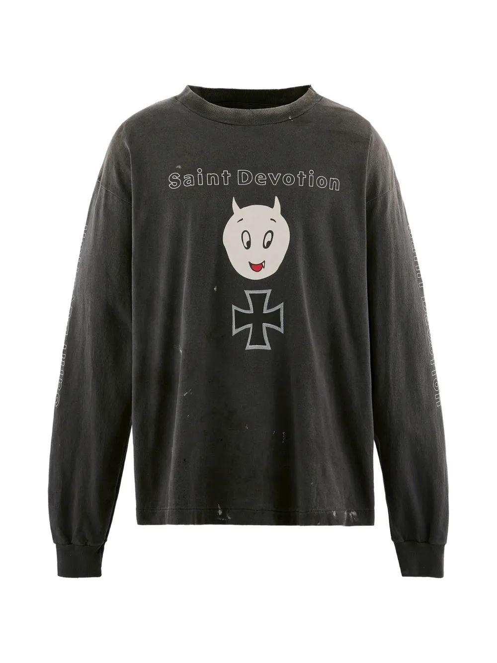 SAINT MXXXXXX long-sleeve graphic-print T-shirt - Grigio