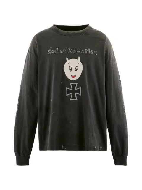 SAINT MXXXXXX Camiseta mangas longas com estampa gráfica