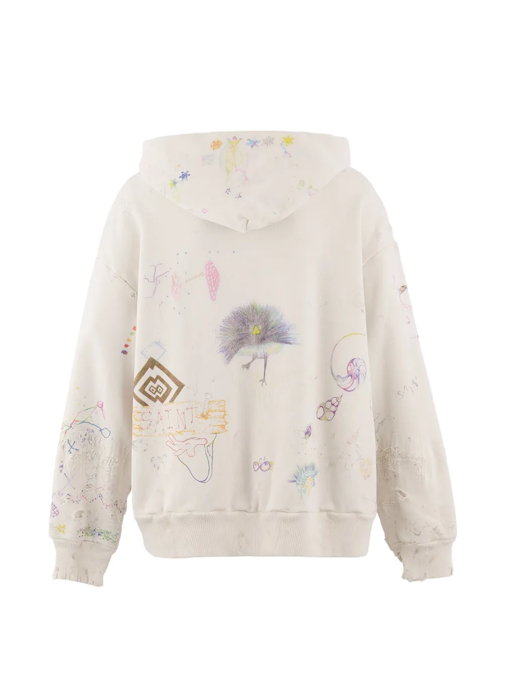 SAINT MXXXXXX graphic-print Hoodie | Neutrals | FARFETCH