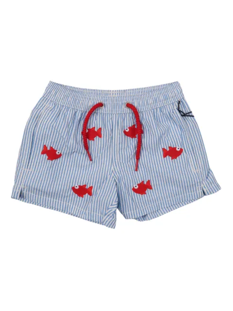 MC2 Saint Barth Kids Jean Embroidery striped swim shorts with embroidered fish