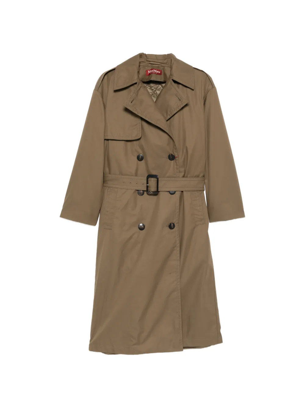 Max Mara double-breasted belted coat - Grün