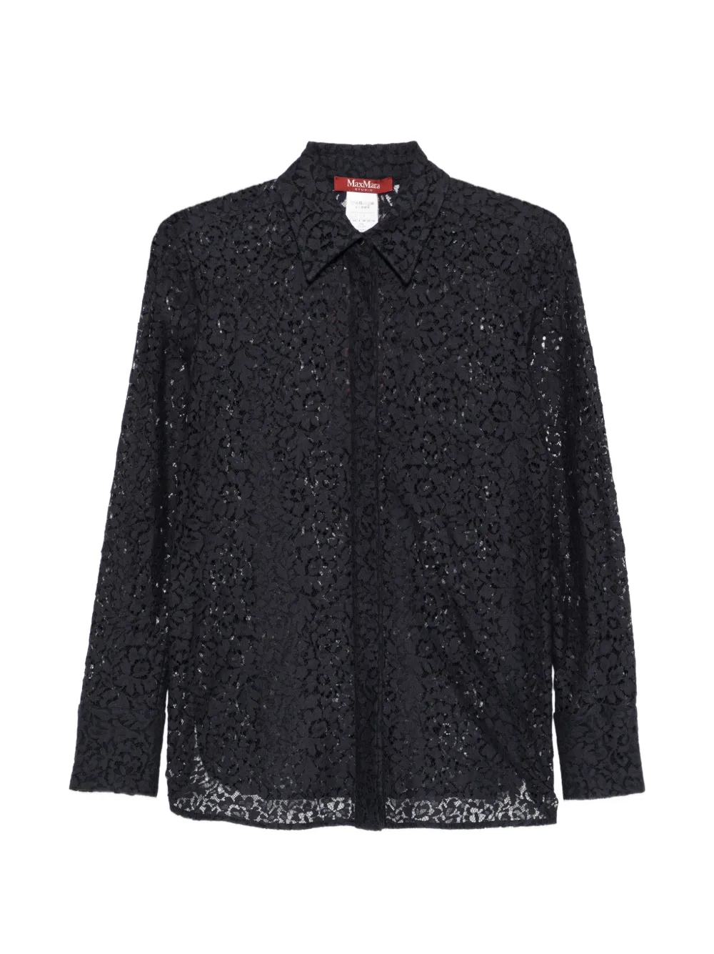 Max Mara Gala long-sleeve lace shirt - Schwarz
