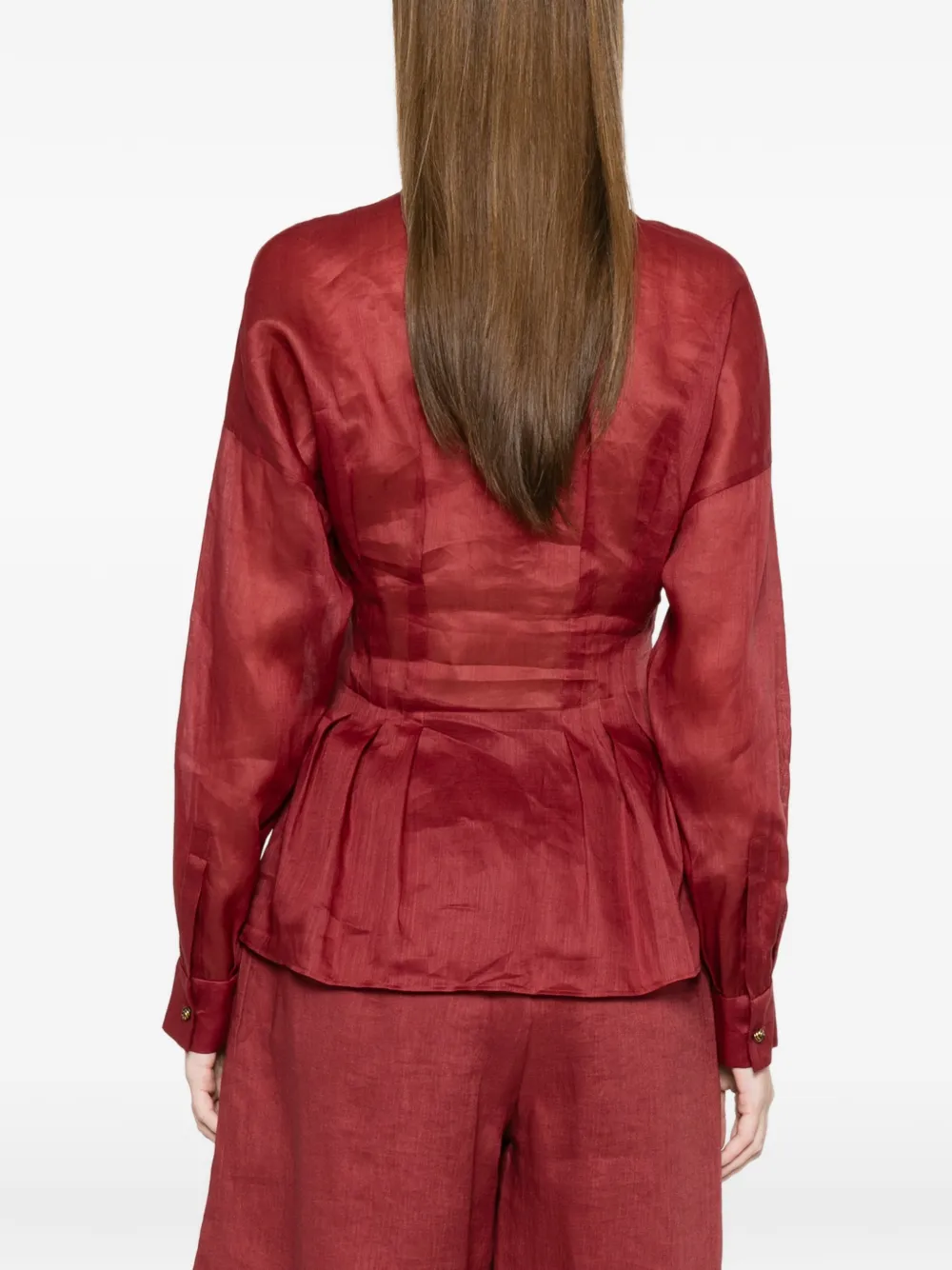 Max Mara Geplooid blouse Rood