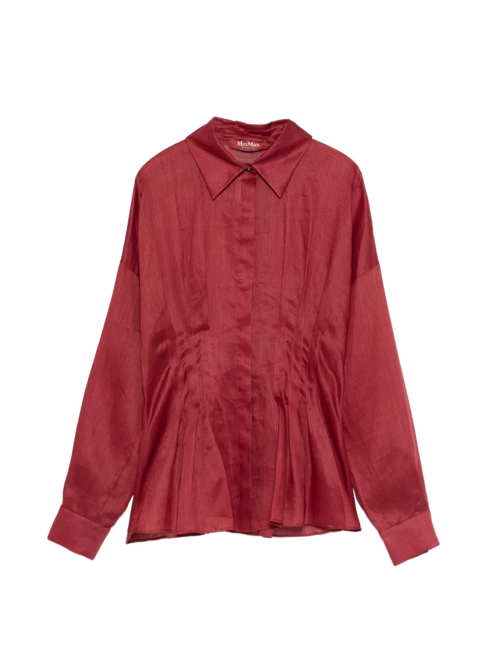 Max Mara Camicia plissettata - Rosso