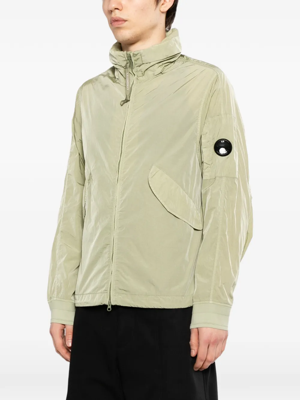  C.p. Company Sleeve Patch Hooded Jacket - Green 