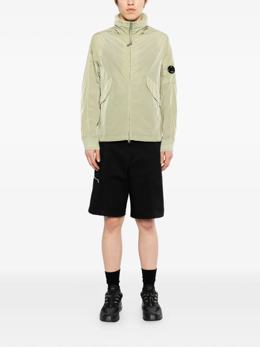  C.p. Company Sleeve Patch Hooded Jacket - Green 