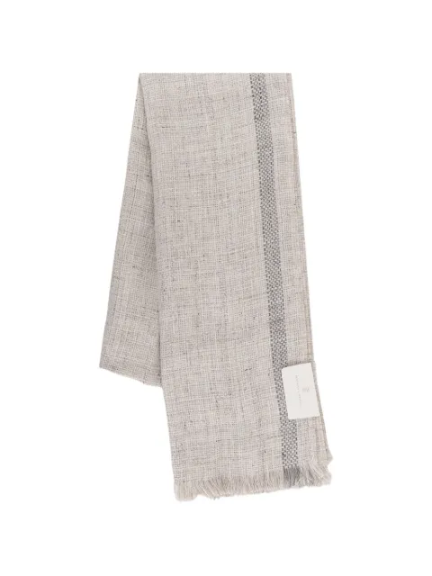 Brunello Cucinelli embroidered fringed scarf