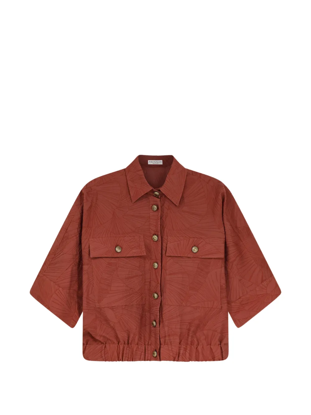 Brunello Cucinelli embroidery flap-pocket shirt - Arancione